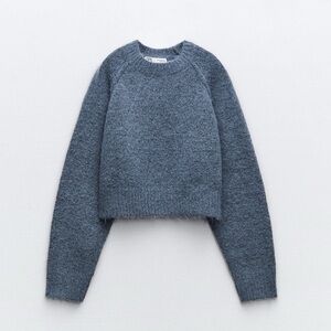 Zara Blue Women's Crewneck Sweater